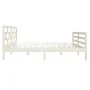 Small double bed frame solid wood white 120x190 cm by vidaXL, Beds and slatted bases - Ref: Foro24-3101254, Price: 147,90 €, ...