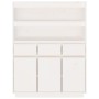 Aparador alto de madera maciza de pino blanco 89x40x116,5 cm en Aparadores | Comprar online en Foro24