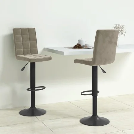 Kitchen stools 2 units light gray velvet by vidaXL, Kitchen stools - Ref: Foro24-335763, Price: 138,94 €, Discount: %