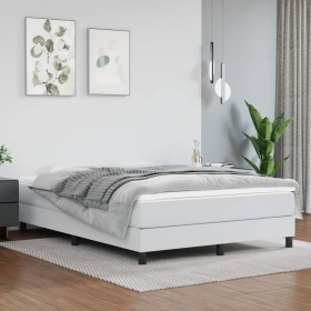 White synthetic leather bed frame 140x190 cm by vidaXL, Beds and slatted bases - Ref: Foro24-3120695, Price: 100,14 €, Discou...
