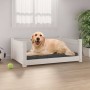 Cama para perros madera maciza de pino blanco 75,5x55,5x28 cm