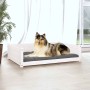 Cama para perros madera maciza de pino blanco 95,5x65,5x28 cm en Camas para perros | Comprar online en Foro24