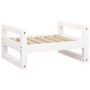 Cama para perros madera maciza de pino blanco 55,5x45,5x28 cm