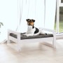 Cama para perros madera maciza de pino blanco 55,5x45,5x28 cm
