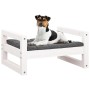 Cama para perros madera maciza de pino blanco 55,5x45,5x28 cm