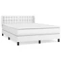 Box spring bed with white synthetic leather mattress 140x190 cm by vidaXL, Beds and slatted bases - Ref: Foro24-3130776, Pric...