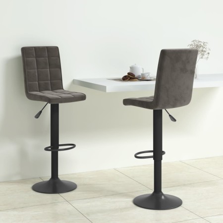Taburetes de cocina 2 unidades terciopelo gris oscuro de vidaXL, Taburetes de cocina - Ref: Foro24-335764, Precio: 122,26 €, ...