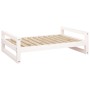Cama para perros madera maciza de pino blanco 95,5x65,5x28 cm