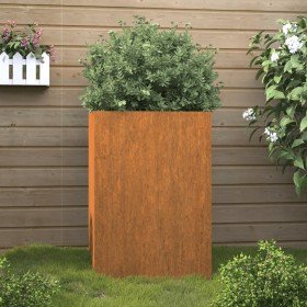 Jardinera de acero corten 52x48x75 cm en Maceteros y jardineras | Comprar online en Foro24