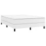 Box spring bed with white synthetic leather mattress 140x190 cm by vidaXL, Beds and slatted bases - Ref: Foro24-3144256, Pric...