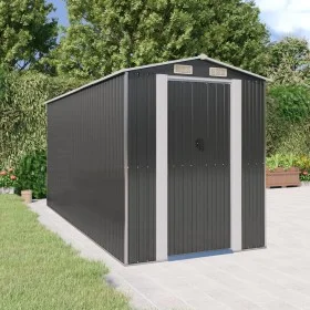 Cobertizo de jardín acero galvanizado antracita 192x440x223 cm de vidaXL, Cobertizos - Ref: Foro24-3147452, Precio: 665,85 €,...