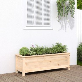 Arriate elevado de jardín madera maciza de pino 119,5x40x39 cm en Maceteros y jardineras | Comprar online en Foro24