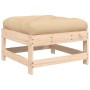 Taburetes de jardín con cojines 2 uds madera maciza de pino
