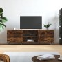 Mueble de TV madera de ingeniería roble ahumado 150x30x50 cm
