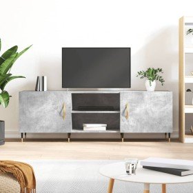 Mueble de TV madera de ingeniería gris hormigón 150x30x50 cm