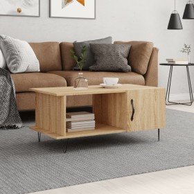 Mesa de centro madera contrachapada roble Sonoma 90x50x40 cm en Mesas de centro | Comprar online en Foro24