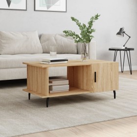 Mesa de centro madera contrachapada roble Sonoma 90x50x40 cm en Mesas de centro | Comprar online en Foro24