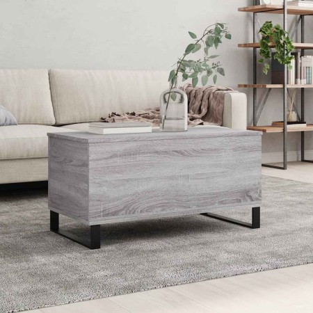 Mesa de centro madera contrachapada gris Sonoma 90x44,5x45 cm