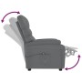 Sillón reclinable eléctrico de cuero sintético gris