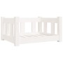 Cama para perros madera maciza de pino blanca 55,5x45,5x28 cm