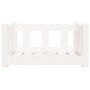 Cama para perros madera maciza de pino blanca 55,5x45,5x28 cm