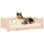 Cama para perros madera maciza de pino 95,5x65,5x28 cm
