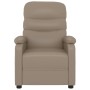 Sillón reclinable eléctrico de cuero sintético color capuchino