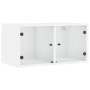 Mueble pared con puertas de vidrio 2 uds blanco 68,5x37x35 cm