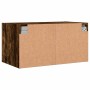Mueble de pared puertas de vidrio roble ahumado 68,5x37x35 cm