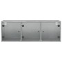 Mueble de pared puertas de vidrio gris hormigón 102x37x35 cm