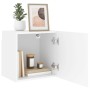 Mueble de TV de pared madera ingeniería blanco 40,5x30x40 cm