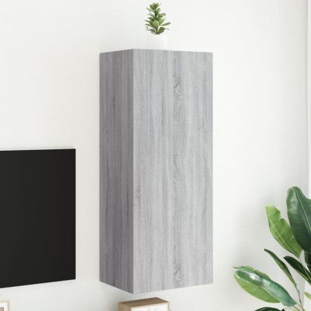 Mueble TV de pared madera ingeniería gris Sonoma 40,5x30x102 cm