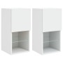 Muebles para TV con luces LED 2 uds blanco 30,5x30x60 cm