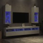 Muebles de TV con luces LED 2 uds blanco 30,5x30x90 cm
