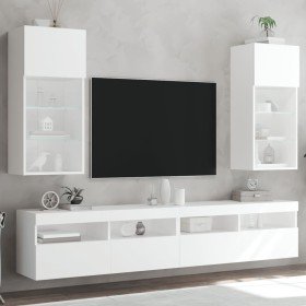 Muebles para TV con luces LED 2 uds blanco 40,5x30x90 cm en Muebles TV | Comprar online en Foro24