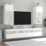 Muebles para TV con luces LED 2 uds blanco 40,5x30x90 cm