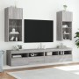 Muebles de TV con luces LED 2 uds gris Sonoma 40,5x30x90 cm
