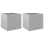 Jardineras 2 unidades acero galvanizado plateado 42x40x39 cm
