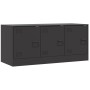Mueble para TV de acero negro 99x39x44 cm