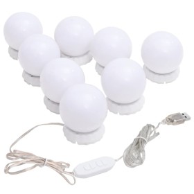 Luz de espejo con 8 bombillas LED blanco cálido y blanco frío