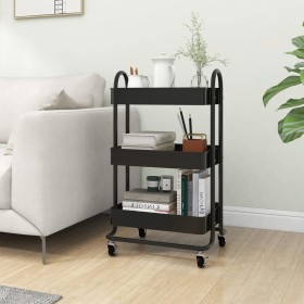 Kitchen cart 3 levels black steel 43x34x79 cm by vidaXL, Cars and islands - Ref: Foro24-335865, Price: 36,54 €, Discount: %
