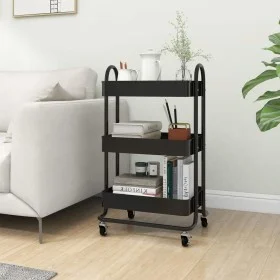 Kitchen cart 3 levels black steel 43x34x79 cm by vidaXL, Cars and islands - Ref: Foro24-335865, Price: 36,54 €, Discount: %