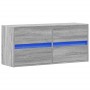 Mueble de TV de pared con luces LED gris Sonoma 100x31x45 cm