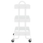 3-stöckiger Küchenwagen aus weißem Stahl 43x34x79 cm von vidaXL, Küchen - und Speisenwagen - Ref: Foro24-335866, Preis: 46,90...