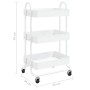 3-stöckiger Küchenwagen aus weißem Stahl 43x34x79 cm von vidaXL, Küchen - und Speisenwagen - Ref: Foro24-335866, Preis: 46,90...