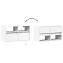 Mueble de TV de pared con luces LED blanco 80x31x45 cm