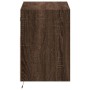 Mueble de TV de pared con luces LED marrón roble 80x31x45 cm