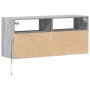 Mueble de TV de pared con luces LED gris Sonoma 100x31x45 cm