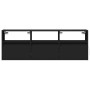 Mueble de TV de pared con luces LED negro 130x31x45 cm