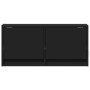 Mueble de TV de pared con luces LED negro 80x31x35 cm